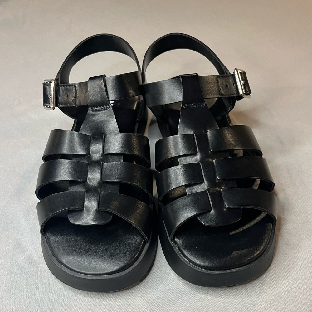 Girls Black chunky Strappy Sandals